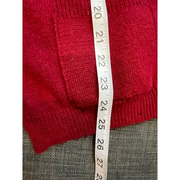 Vintage Gaeltarra Irish Red Lambswool Cardigan With Gold Buttons Sz Medium - Picture 9 of 9